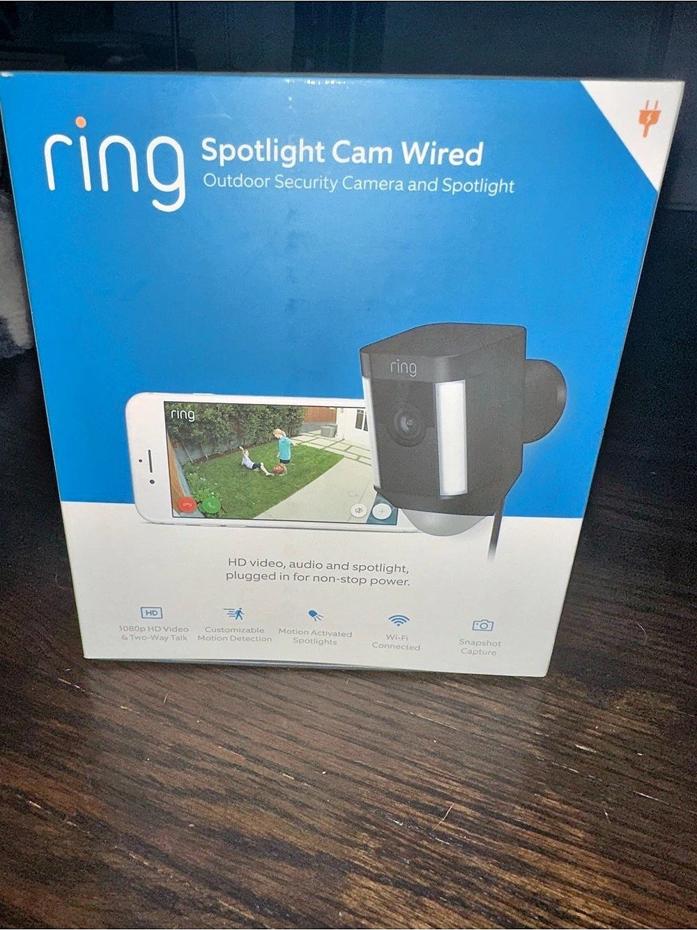 Ring Spotlight Cam Wired Outdoor Security Camera NIB!